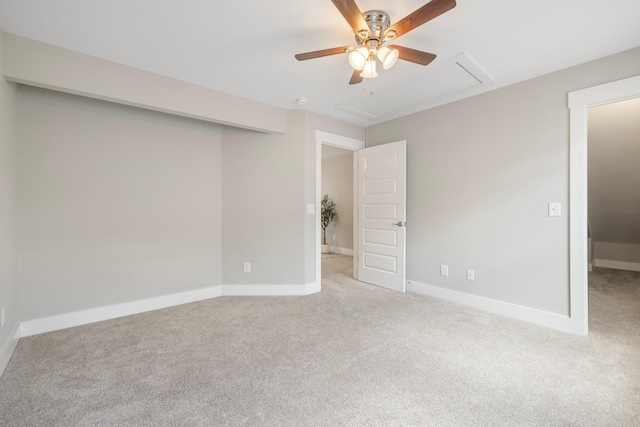513 Westboro Dr, Nashville, TN 37209 - unfurnished bedroom with attic access, carpet floors, baseboards, and ceiling fan