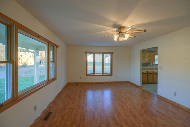 311 Locust St, Alexandria, TN 37012 - empty room featuring plenty of natural light, light wood-type flooring, a ceiling fan, and baseboards