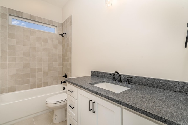 1709 Martha Washington Way, Murfreesboro, TN 37130 - bathroom featuring toilet, vanity, shower / bathtub combination, and tile patterned flooring