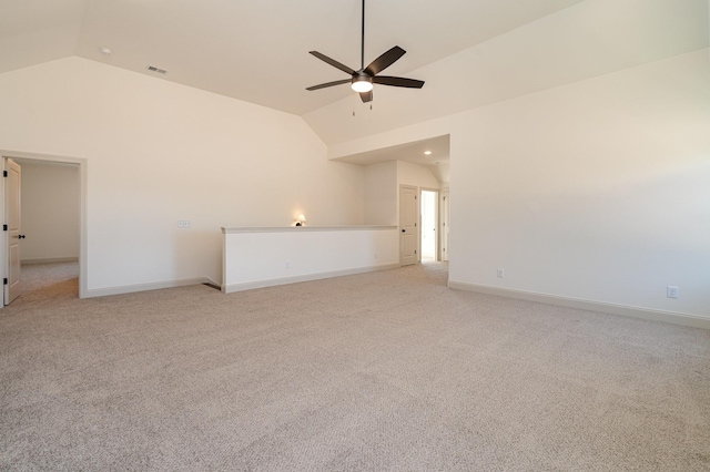 1709 Martha Washington Way, Murfreesboro, TN 37130 - unfurnished room featuring lofted ceiling, ceiling fan, light colored carpet, and baseboards