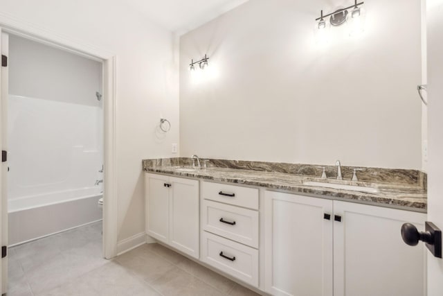 1900 Martha Washington Way, Murfreesboro, TN 37130 - bathroom with tile patterned floors, double vanity, shower / washtub combination, toilet, and baseboards