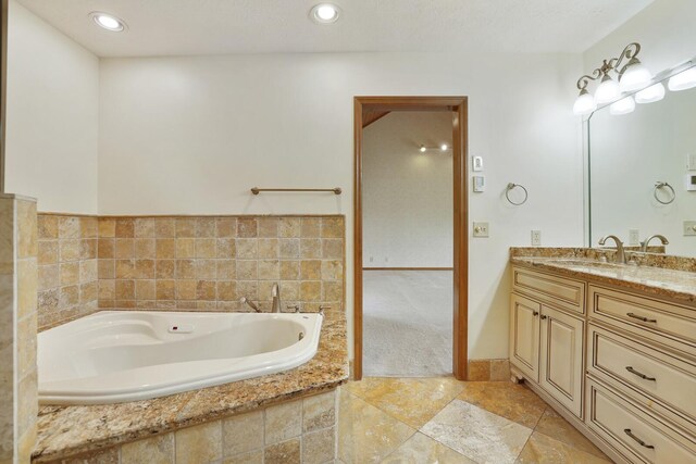 1361 Madison Creek Rd, Goodlettsville, TN 37072 - full bathroom with vanity, a bath, and recessed lighting