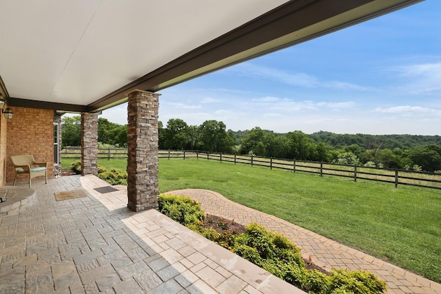 1361 Madison Creek Rd, Goodlettsville, TN 37072 - fenced backyard featuring a patio area and a view of rural / pastoral area