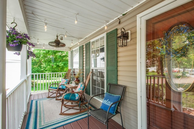 wooden terrace featuring a porch