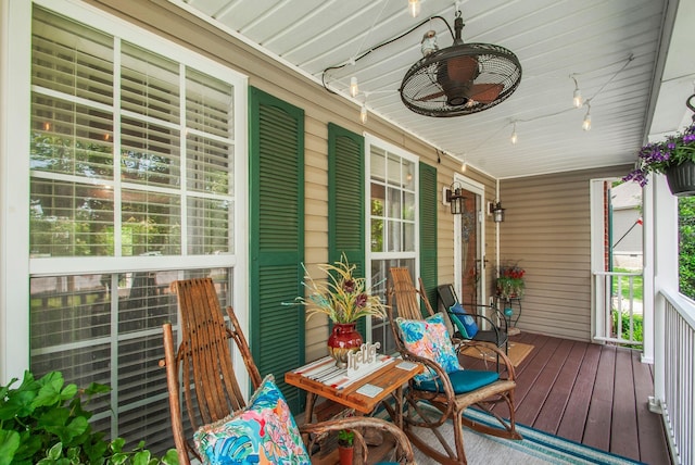wooden deck featuring a porch