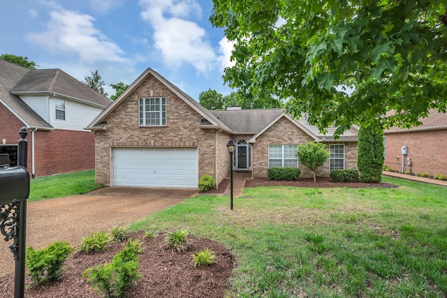 4725 Cape Hope Pass, Hermitage, TN 37076 - view of front of property featuring driveway, brick siding, a front lawn, and a garage