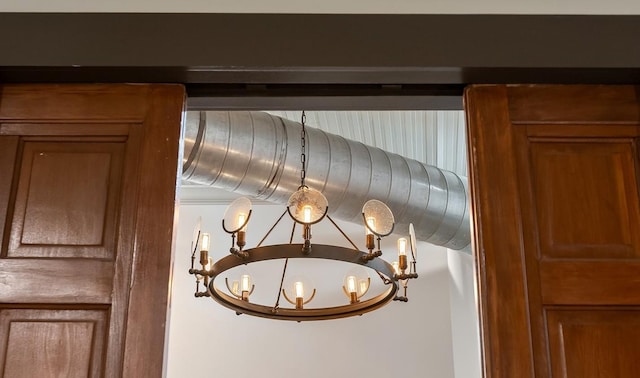 detailed view of a chandelier