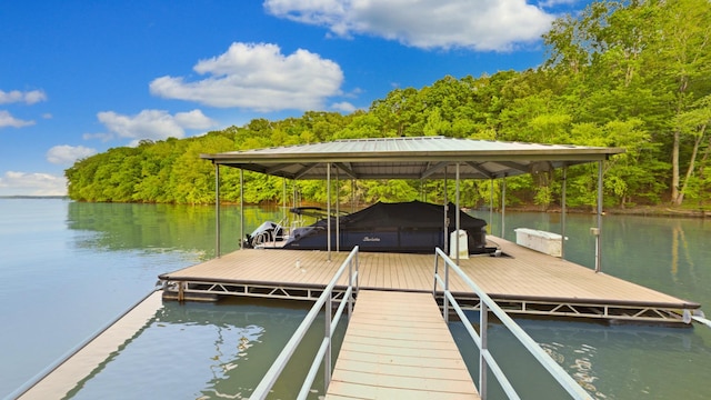 378 Roy Harris Rd, Kuttawa, KY 42055 - dock area featuring a water view and a wooded view