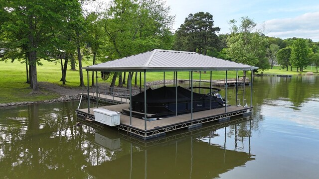 378 Roy Harris Rd, Kuttawa, KY 42055 - dock area featuring a water view and view of wooded area