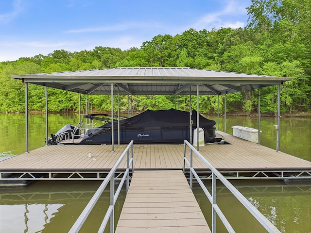 378 Roy Harris Rd, Kuttawa, KY 42055 - dock area featuring a water view and view of wooded area