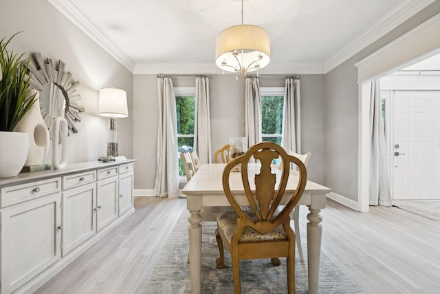9455 Foothills Ct, Brentwood, TN 37027 - dining room featuring light wood-type flooring and crown molding