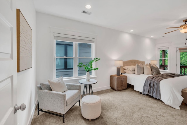 525B Stevenson St, Nashville, TN 37209 - bedroom with carpet, recessed lighting, ceiling fan, and baseboards