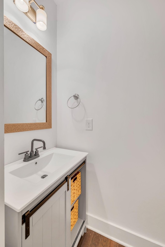 525B Stevenson St, Nashville, TN 37209 - bathroom featuring wood finished floors, vanity, and baseboards