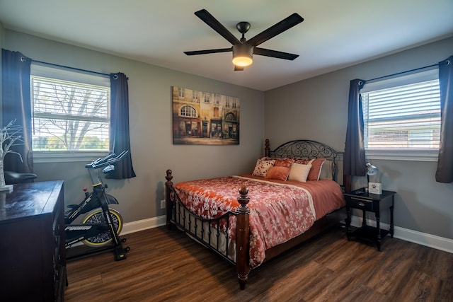 703 Brenda Ave, Loretto, TN 38469 - bedroom featuring wood finished floors, baseboards, and ceiling fan