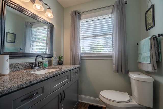 703 Brenda Ave, Loretto, TN 38469 - bathroom with toilet, plenty of natural light, baseboards, and vanity
