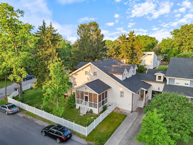 aerial view of property and surrounding area