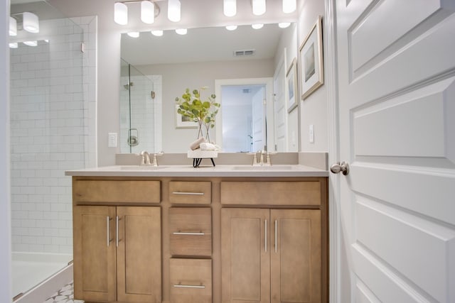 5211 Gladecress Ln, Hermitage, TN 37076 - bathroom with a stall shower and double vanity