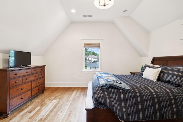 1224 Adams St, Franklin, TN 37064 - bedroom with light wood-type flooring, baseboards, and vaulted ceiling