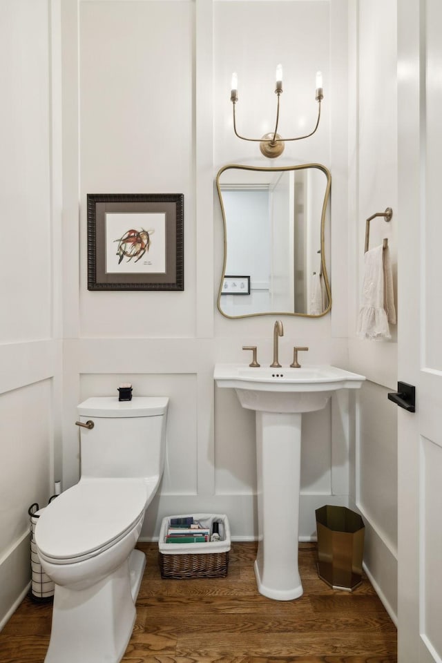 1224 Adams St, Franklin, TN 37064 - half bath featuring toilet and wood finished floors