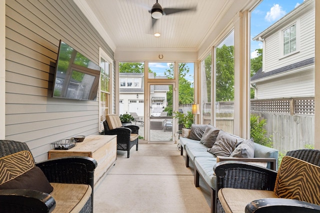 1224 Adams St, Franklin, TN 37064 - sunroom / solarium with an outdoor hangout area and a ceiling fan