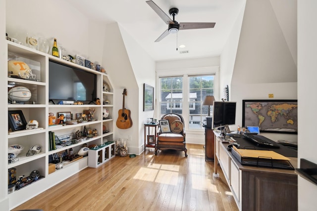 1224 Adams St, Franklin, TN 37064 - home office with light wood-style flooring and a ceiling fan