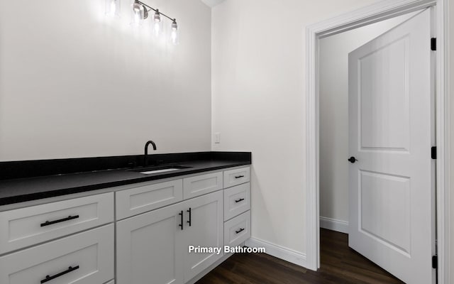 222 Grayson Way, Signal Mountain, TN 37377 - bathroom featuring wood finished floors, vanity, and baseboards