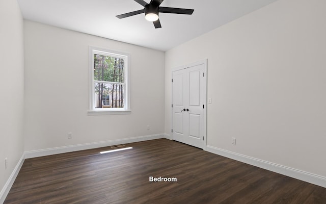 222 Grayson Way, Signal Mountain, TN 37377 - unfurnished room with baseboards, ceiling fan, and dark wood finished floors