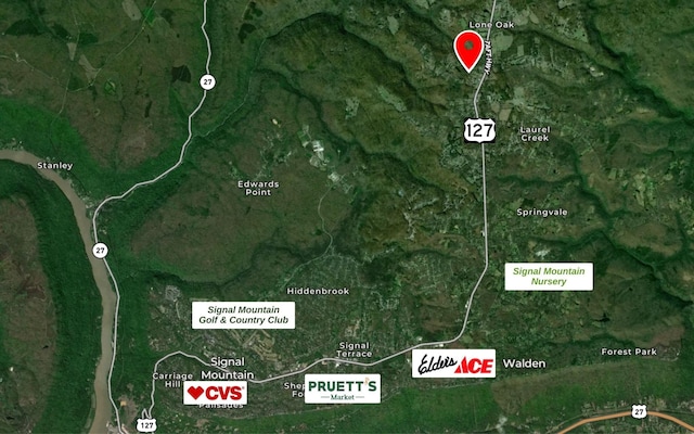 222 Grayson Way, Signal Mountain, TN 37377 - aerial map of property and surrounding area
