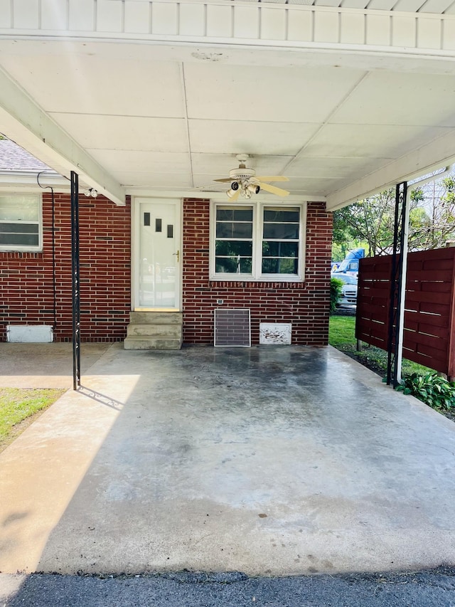 999 Mill St, Pulaski, TN 38478 - view of patio with ceiling fan, entry steps, and fence