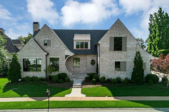 12 Middleton Park Ln, Nashville, TN 37215 - french country style house with a front lawn and a chimney