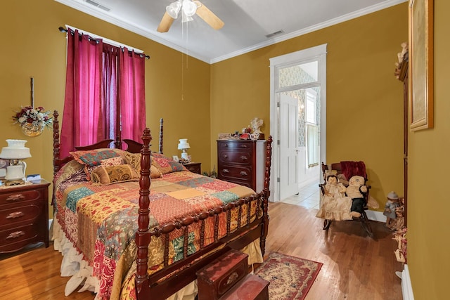 2033 Carters Creek Pike, Franklin, TN 37064 - bedroom featuring ornamental molding, light wood-style floors, and ceiling fan