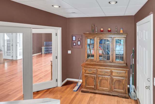 2033 Carters Creek Pike, Franklin, TN 37064 - doorway featuring light wood-type flooring, a drop ceiling, and baseboards
