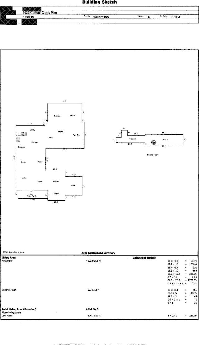 2033 Carters Creek Pike, Franklin, TN 37064 - floor plan / room layout