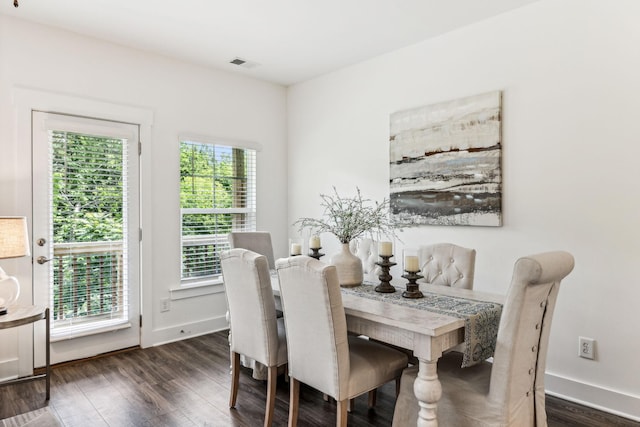 1115 Sweetleaf Dr, Franklin, TN 37064 - dining area with dark wood-style floors and baseboards
