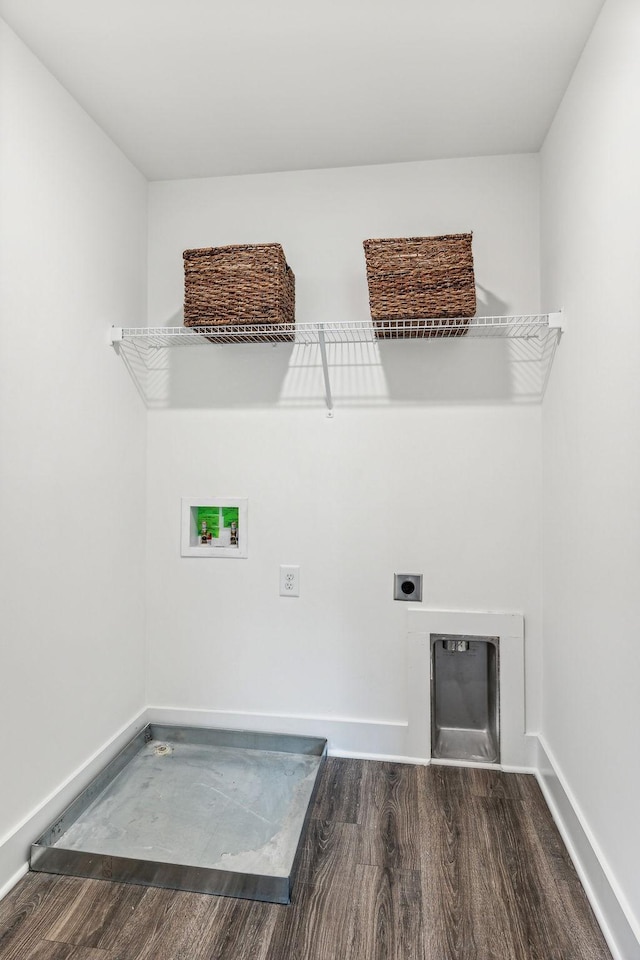1115 Sweetleaf Dr, Franklin, TN 37064 - laundry room featuring wood finished floors, washer hookup, hookup for an electric dryer, and baseboards