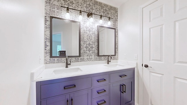 618 Cookstown Dr, Smyrna, TN 37167 - full bathroom featuring double vanity and tasteful backsplash
