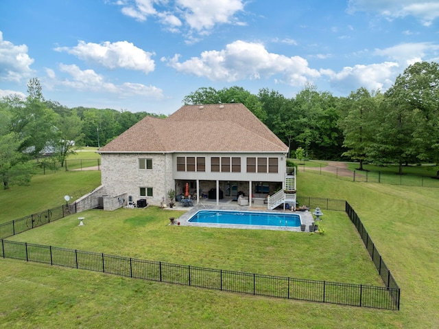575 Homestead Ln, Henderson, TN 38340 - rear view of house featuring stairway and a patio