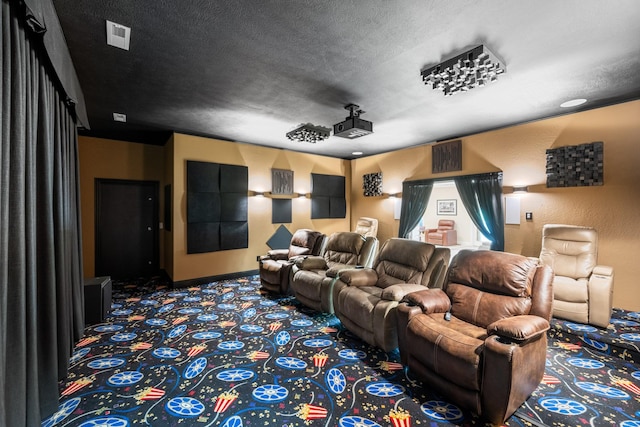 575 Homestead Ln, Henderson, TN 38340 - carpeted cinema room featuring baseboards and a textured ceiling