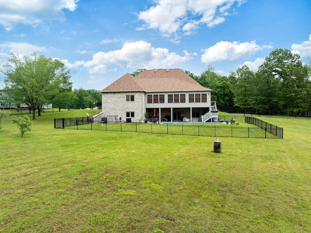 575 Homestead Ln, Henderson, TN 38340 - rear view of house with a deck and stairway