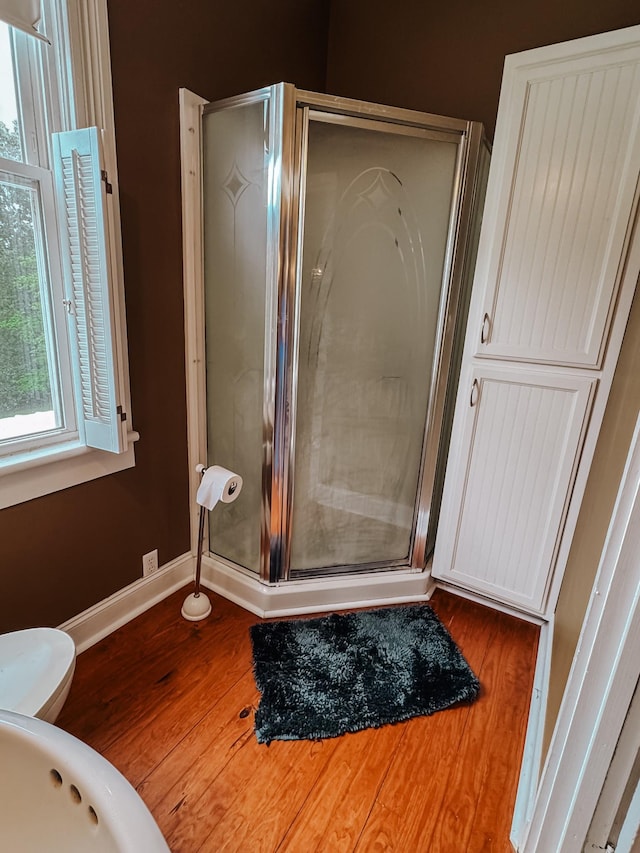 209 Main St, Cumberland City, TN 37050 - bathroom featuring a shower stall, plenty of natural light, and baseboards