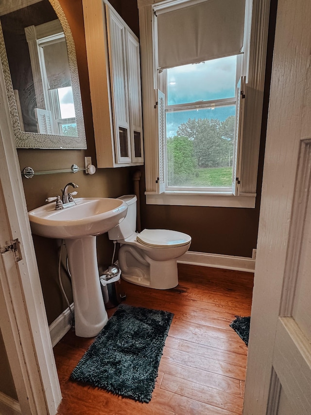 209 Main St, Cumberland City, TN 37050 - bathroom with toilet, hardwood / wood-style floors, and baseboards