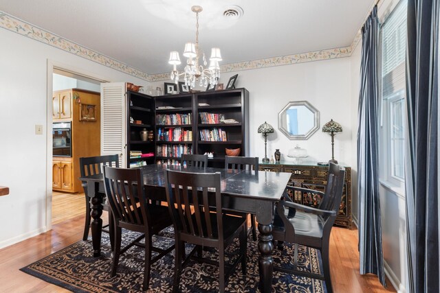 103 Forrest Hills Dr, Dickson, TN 37055 - dining room featuring a chandelier, wood finished floors, and baseboards