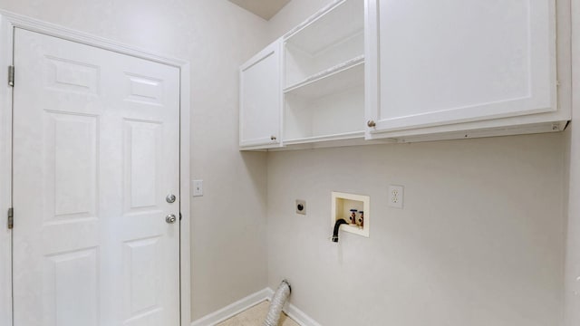 2014 Patrick Way, Spring Hill, TN 37174 - washroom with hookup for an electric dryer, cabinet space, washer hookup, baseboards, and tile patterned floors