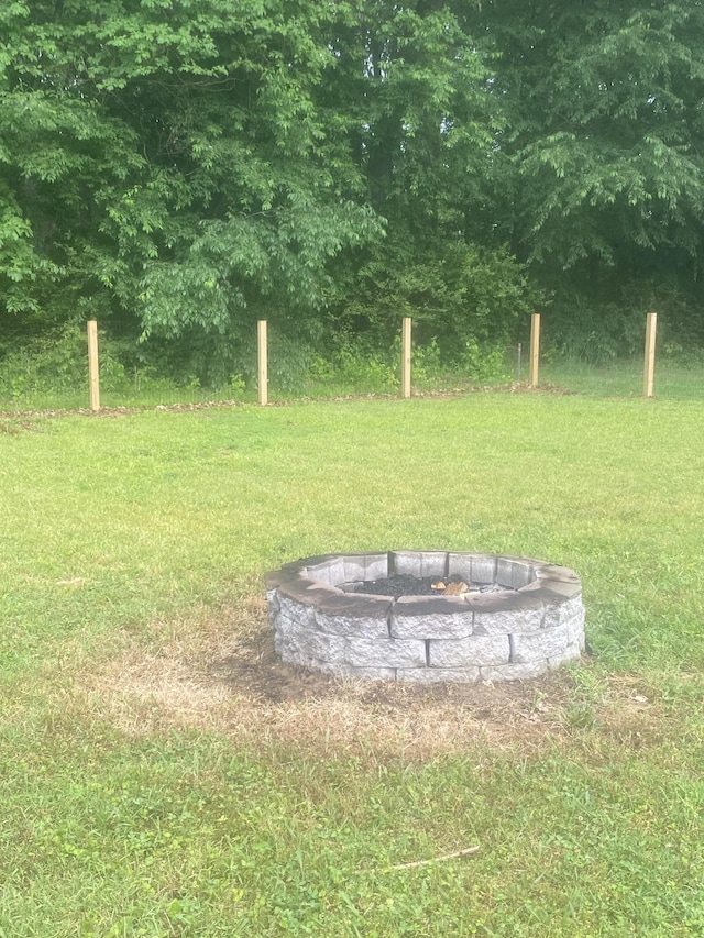 148 Shawna Ln, Hillsboro, TN 37342 - view of green lawn with an outdoor fire pit