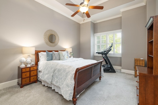 109 Allenhurst Cir, Franklin, TN 37067 - carpeted bedroom with crown molding, baseboards, and ceiling fan