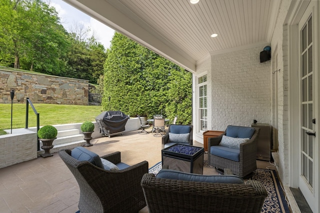 109 Allenhurst Cir, Franklin, TN 37067 - view of patio with area for grilling and a fire pit