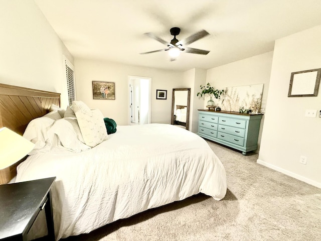 4524 Hoboken Way, Murfreesboro, TN 37128 - bedroom with light carpet, baseboards, and ceiling fan