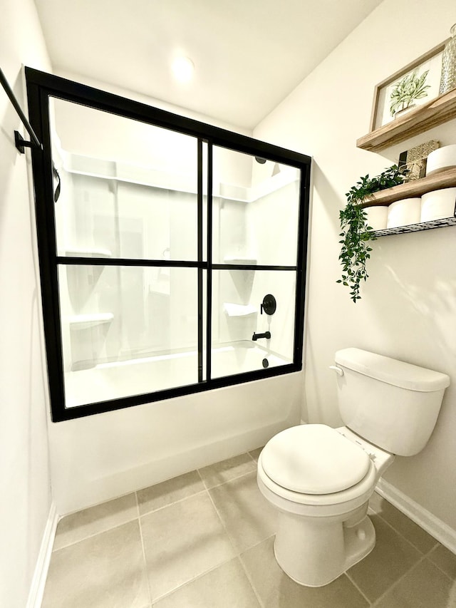 4524 Hoboken Way, Murfreesboro, TN 37128 - full bathroom featuring toilet, combined bath / shower with glass door, baseboards, and tile patterned flooring