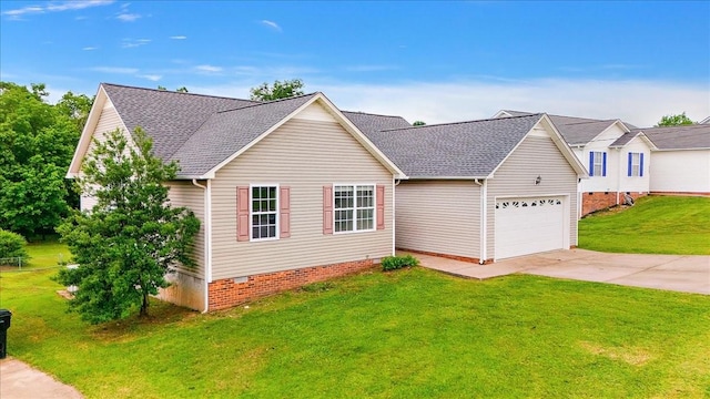 2129 Hollandale Cir, Columbia, TN 38401 - view of front facade featuring concrete driveway, a garage, a front lawn, and roof with shingles