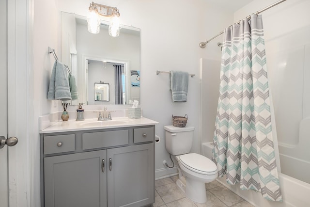 706 Hahn Ct, Lebanon, TN 37087 - bathroom with shower / bathtub combination with curtain, toilet, vanity, and tile patterned flooring